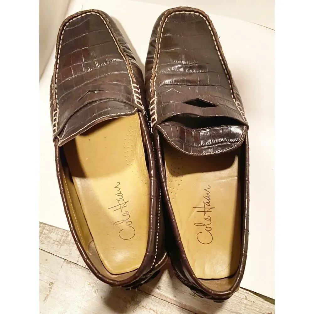 Cole Haan Howland C07504 Men's US 11W Brown Leather Penny Moccasin Loafer